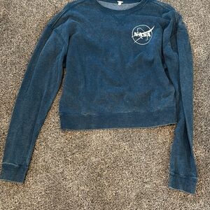 Women's Navy NASA Crew Neck Sweater